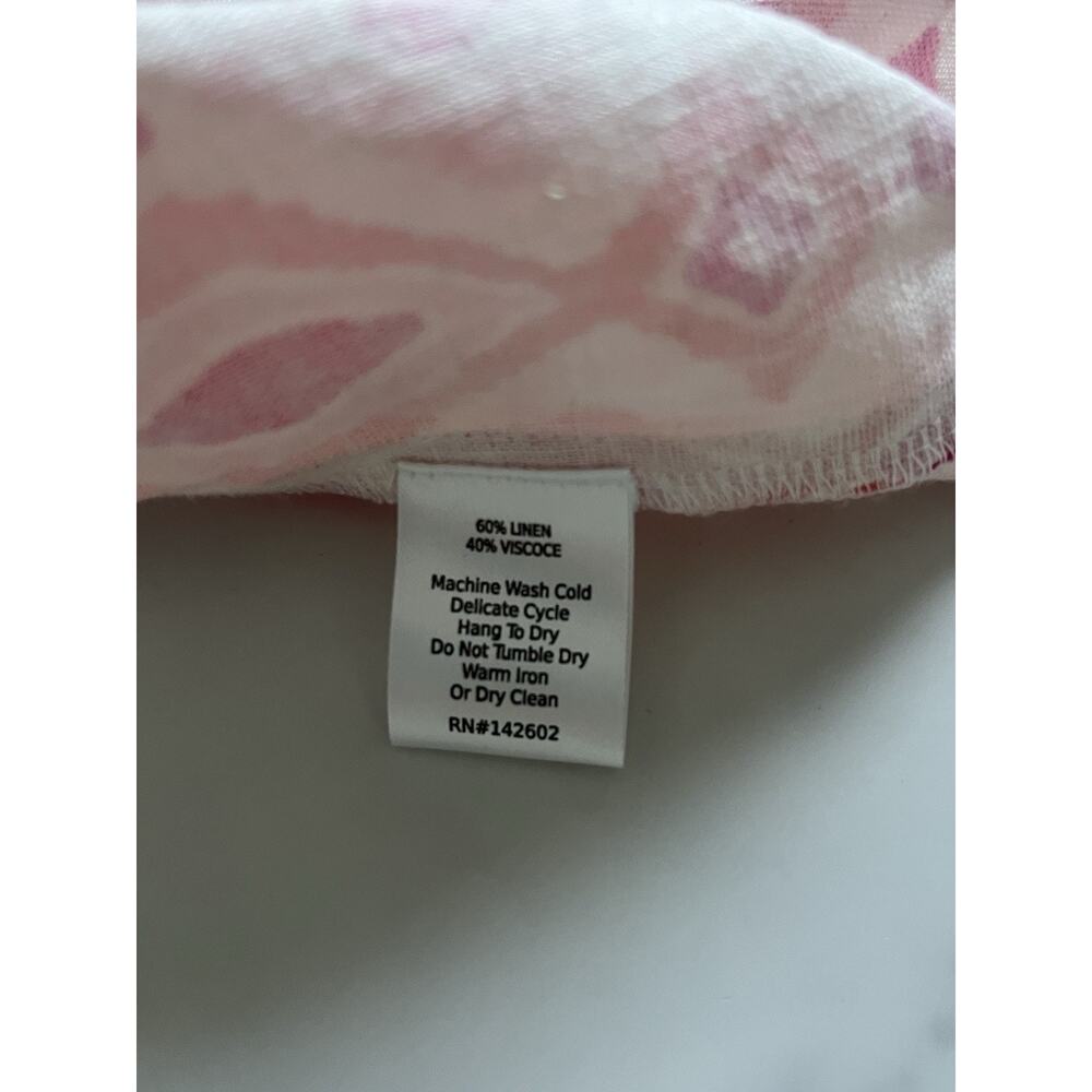 Sail to sable Linen blend tiered mini dress pink XL flutter sleeve Coastal chic - Picture 7 of 11